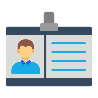 Kimlik kartı vektör simgesi. Yazdırma, mobil ve web uygulamaları için kullanılabilir.