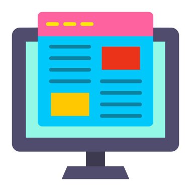 Web sitesi vektör simgesi. Yazdırma, mobil ve web uygulamaları için kullanılabilir.