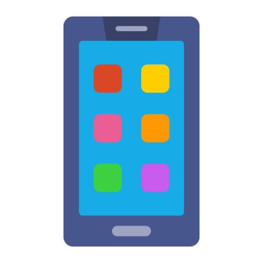 Akıllı telefon vektör simgesi. Yazdırma, mobil ve web uygulamaları için kullanılabilir.