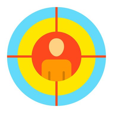 Hedef vektör simgesi. Yazdırma, mobil ve web uygulamaları için kullanılabilir.