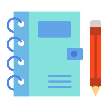 Not defteri vektör simgesi. Yazdırma, mobil ve web uygulamaları için kullanılabilir.