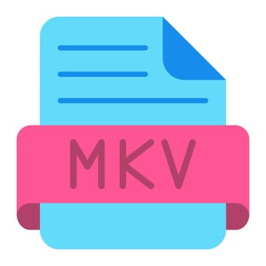 Mkv vektör simgesi. Yazdırma, mobil ve web uygulamaları için kullanılabilir.