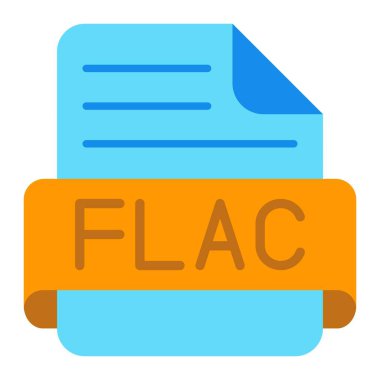 Flac vektör simgesi. Yazdırma, mobil ve web uygulamaları için kullanılabilir.