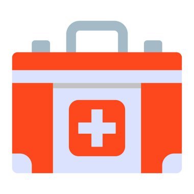 İlk Yardım Çantası vektör simgesi. Yazdırma, mobil ve web uygulamaları için kullanılabilir.