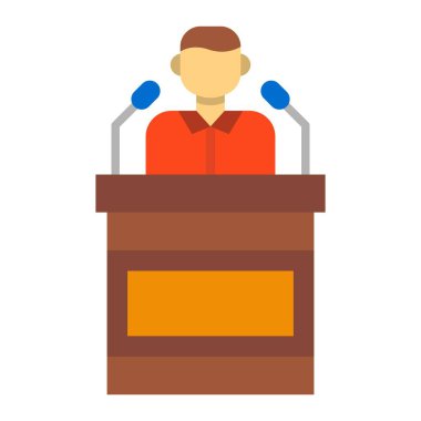 Konferans vektör simgesi. Yazdırma, mobil ve web uygulamaları için kullanılabilir.