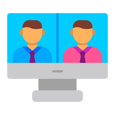 Video Arama vektör simgesi. Yazdırma, mobil ve web uygulamaları için kullanılabilir.