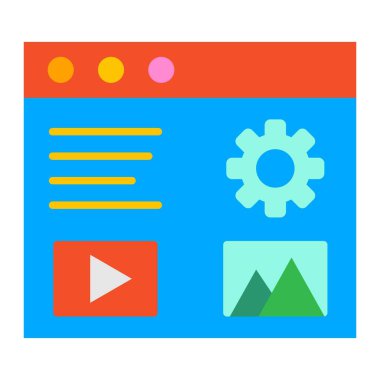 İçerik Yönetimi vektör simgesi. Yazdırma, mobil ve web uygulamaları için kullanılabilir.