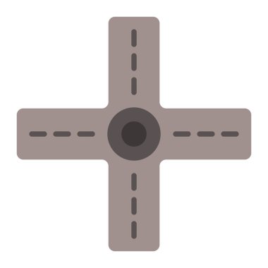 Yol kesişim vektör simgesi. Yazdırma, mobil ve web uygulamaları için kullanılabilir.