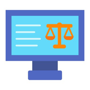 Online Court vektör simgesi. Yazdırma, mobil ve web uygulamaları için kullanılabilir.