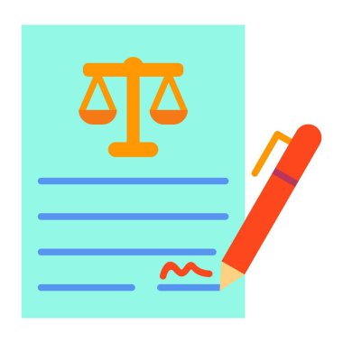 Kontrat vektör simgesi. Yazdırma, mobil ve web uygulamaları için kullanılabilir.