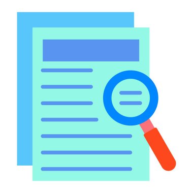 Araştırma vektör simgesi. Yazdırma, mobil ve web uygulamaları için kullanılabilir.