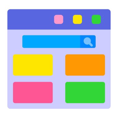 Web Tarayıcı vektör simgesi. Yazdırma, mobil ve web uygulamaları için kullanılabilir.