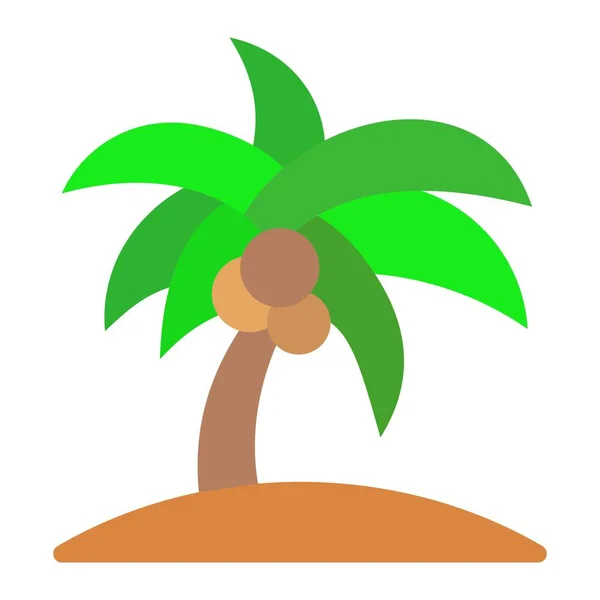 Ikona Vektoru Kokosového Stromu Lze Použít Pro Tisk Mobilní Webové — Stockový vektor