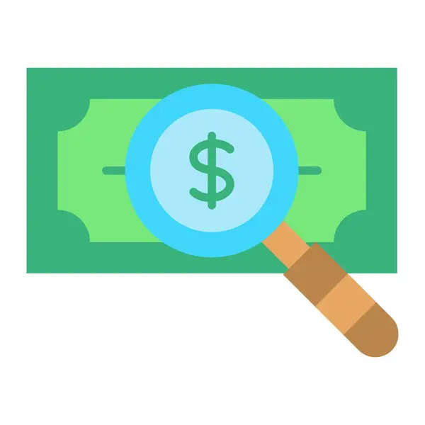 Ícone Vetor Loupe Money Pode Ser Usado Para Impressão Aplicações — Vetor de Stock