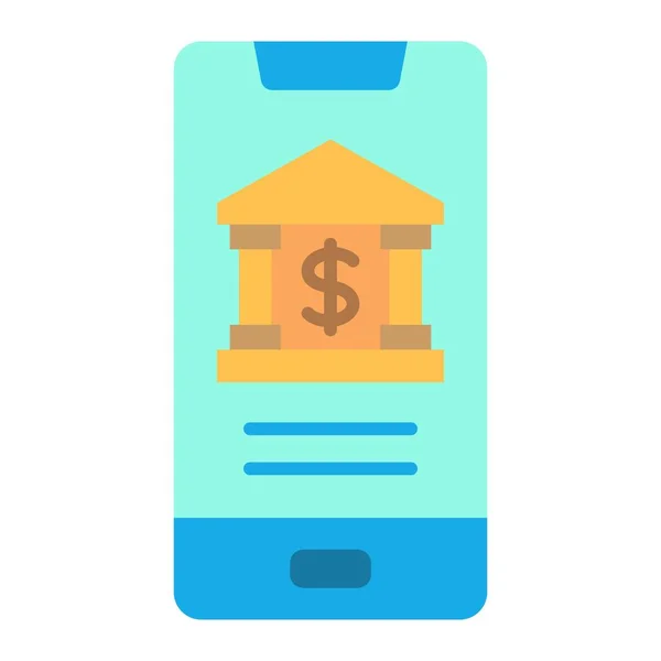 Εικονίδιο Φορέα Mobile Banking Μπορεί Χρησιμοποιηθεί Για Εκτυπώσεις Mobile Και — Διανυσματικό Αρχείο