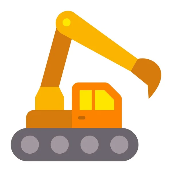 Excavator Vector Icon Can Used Printing Mobile Web Applications — Stock Vector
