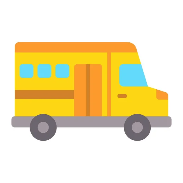 Значок Вектора Школьного Автобуса Использоваться Печати Мобильных Веб Приложений — стоковый вектор