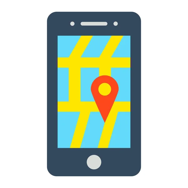 Icona Vettoriale Mappa Mobile Può Essere Utilizzato Stampa Applicazioni Mobili — Vettoriale Stock