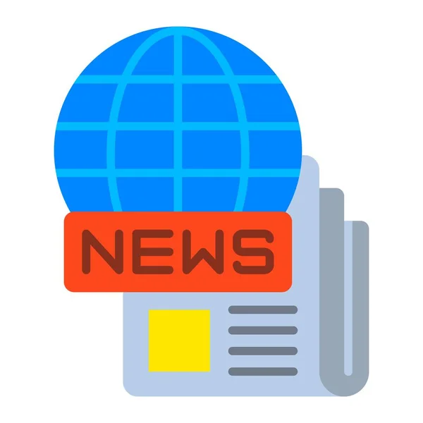 Global News Vector Icon Can Used Printing Mobile Web Applications — Stock Vector