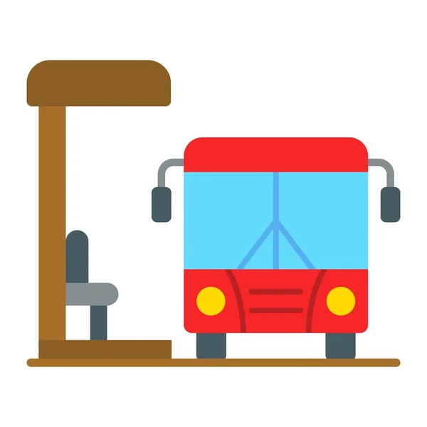 Значок Вектора Остановки Автобуса Использоваться Печати Мобильных Веб Приложений — стоковый вектор