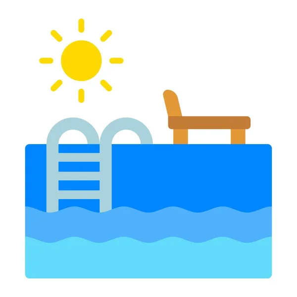 Swimming Pool Vector Icon Can Used Printing Mobile Web Applications — Stock Vector