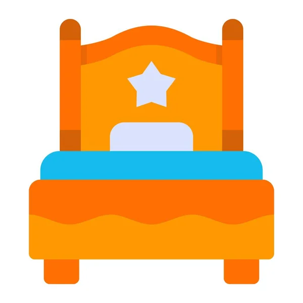 Μονό Κρεβάτι Διάνυσμα Εικονίδιο Μπορεί Χρησιμοποιηθεί Για Εκτυπώσεις Mobile Και — Διανυσματικό Αρχείο