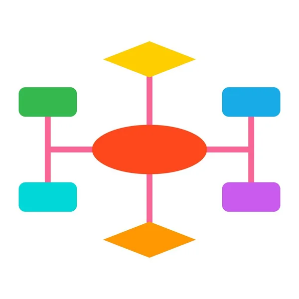Flussdiagramm Vektorsymbol Einsetzbar Für Druck Mobile Anwendungen Und Web Anwendungen — Stockvektor