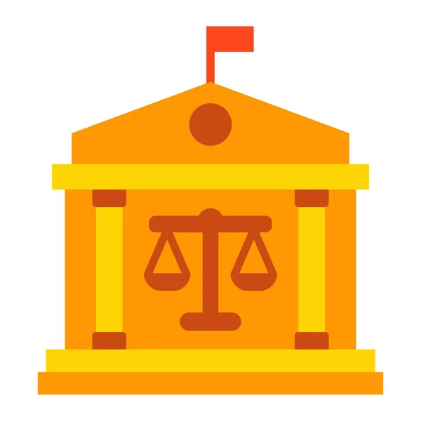 Mahkeme Vektör Simgesi Yazdırma Mobil Web Uygulamaları Için Kullanılabilir — Stok Vektör