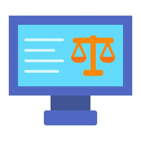 Ikona Wektora Sądu Online Może Być Stosowany Drukowania Aplikacji Mobilnych — Wektor stockowy