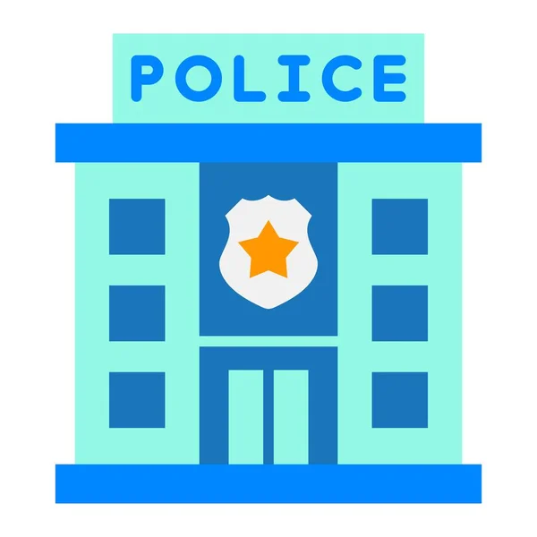 Police Station Vector Icon Can Used Printing Mobile Web Applications — Stock Vector