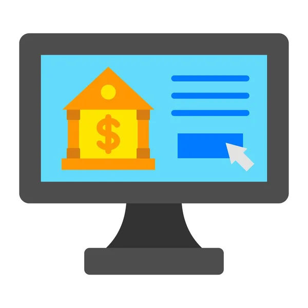 Online Banking Icona Vettoriale Può Essere Utilizzato Stampa Applicazioni Mobili — Vettoriale Stock