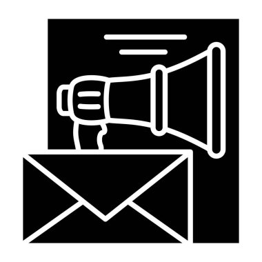 E- posta Pazarlama vektör simgesi. Yazdırma, mobil ve web uygulamaları için kullanılabilir.