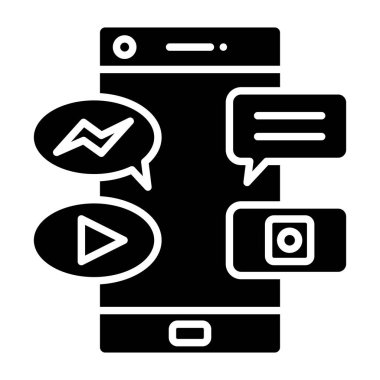 Sosyal medya vektör simgesi. Yazdırma, mobil ve web uygulamaları için kullanılabilir.