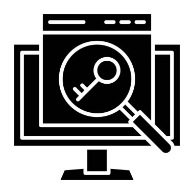 Anahtar kelimeler vektör simgesi. Yazdırma, mobil ve web uygulamaları için kullanılabilir.