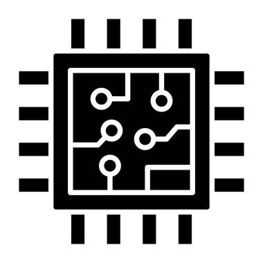 İşlemci vektör simgesi. Yazdırma, mobil ve web uygulamaları için kullanılabilir.