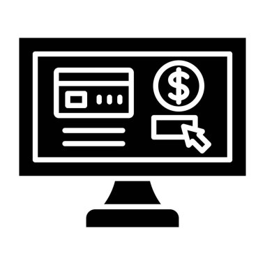 Çevrimiçi Ödeme vektör simgesi. Yazdırma, mobil ve web uygulamaları için kullanılabilir.