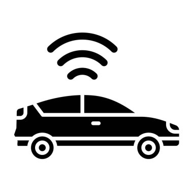 Akıllı araba vektör simgesi. Yazdırma, mobil ve web uygulamaları için kullanılabilir.