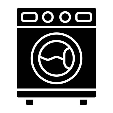 Çamaşır Makinesi vektör simgesi. Yazdırma, mobil ve web uygulamaları için kullanılabilir.