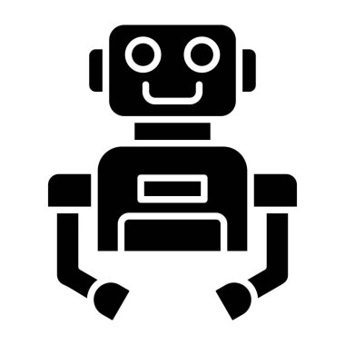 Robot vektör simgesi. Yazdırma, mobil ve web uygulamaları için kullanılabilir.