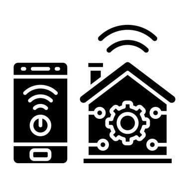 Ev Otomasyonu vektör simgesi. Yazdırma, mobil ve web uygulamaları için kullanılabilir.