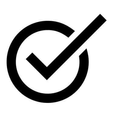 Vektör simgesini kontrol et. Yazdırma, mobil ve web uygulamaları için kullanılabilir.