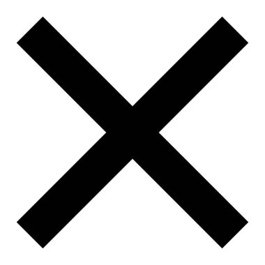Vektör simgesi çapraz. Yazdırma, mobil ve web uygulamaları için kullanılabilir.