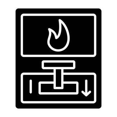 Alarm vektör simgesini ateşle. Yazdırma, mobil ve web uygulamaları için kullanılabilir.