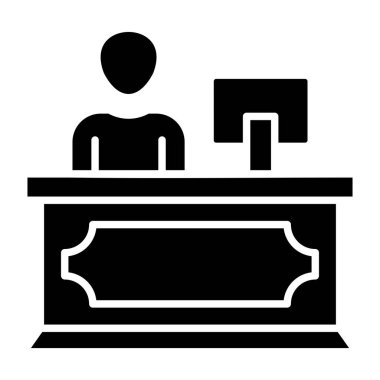 Resepsiyon vektör simgesi. Yazdırma, mobil ve web uygulamaları için kullanılabilir.