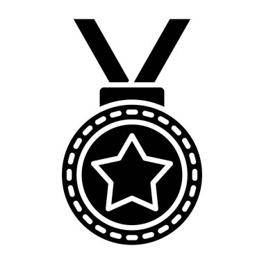 Madalya vektör simgesi. Yazdırma, mobil ve web uygulamaları için kullanılabilir.