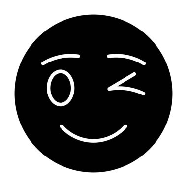 Wink vektör simgesi. Yazdırma, mobil ve web uygulamaları için kullanılabilir.