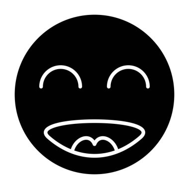 Mutlu vektör simgesi. Yazdırma, mobil ve web uygulamaları için kullanılabilir.