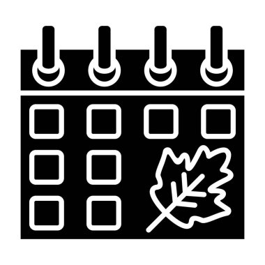 Sonbahar Takvim vektör simgesi. Yazdırma, mobil ve web uygulamaları için kullanılabilir.