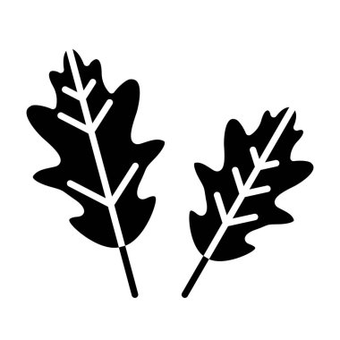 Meşe Yaprağı vektör simgesi. Yazdırma, mobil ve web uygulamaları için kullanılabilir.