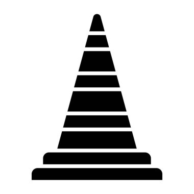 Trafik konisi vektör simgesi. Yazdırma, mobil ve web uygulamaları için kullanılabilir.